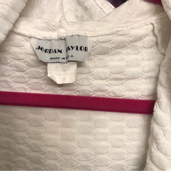 Jordan Taylor size small white hooded zip cover up with pockets waffle knit - Picture 8 of 11